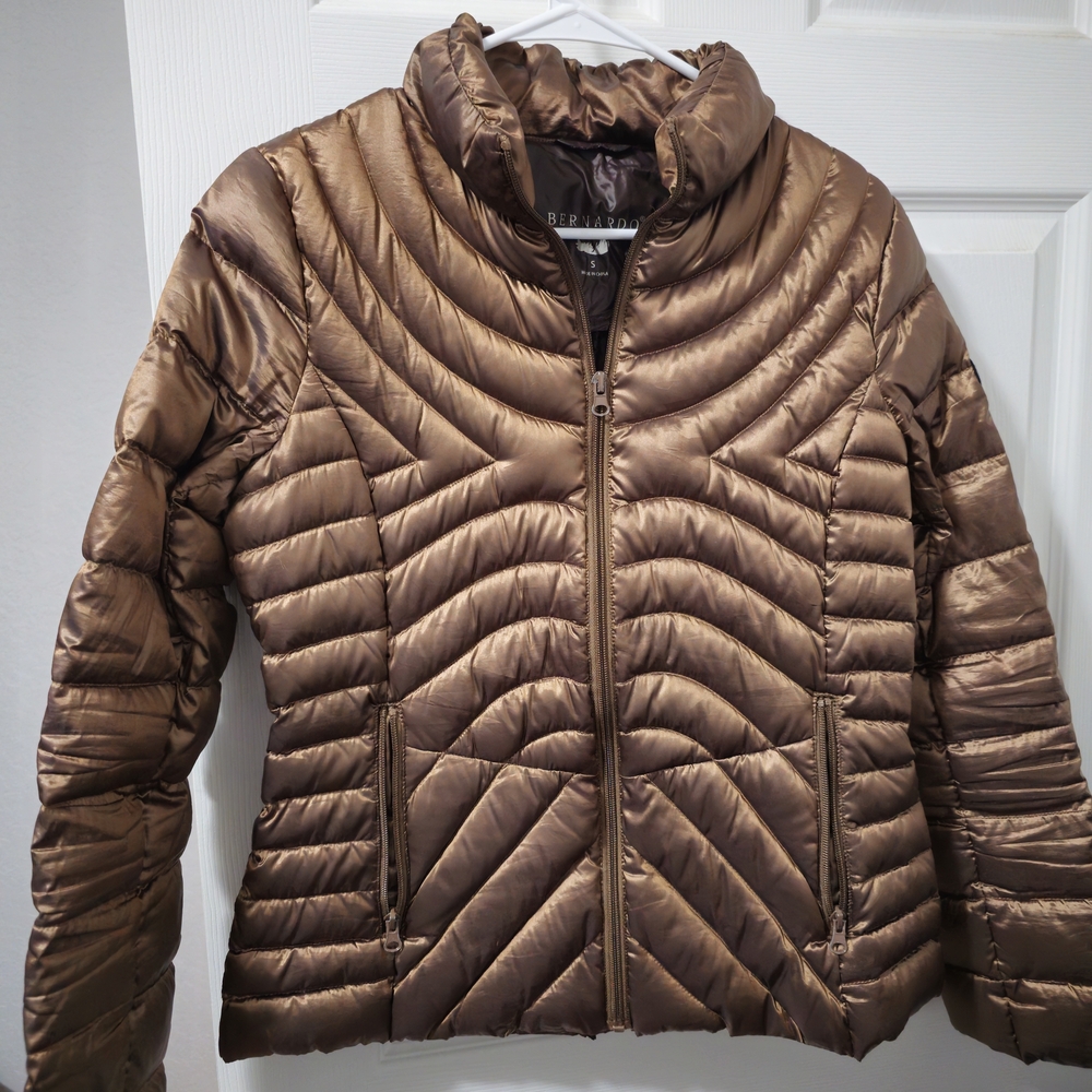 Bernardo Shiny Bronze Puffer Jacket